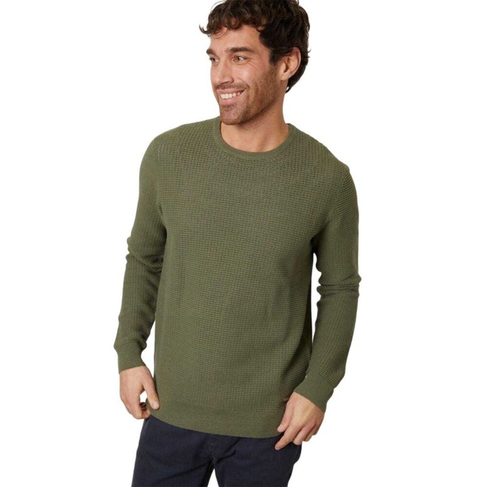Threadbare Mens Yarra Textured Regular Sweater / Olive